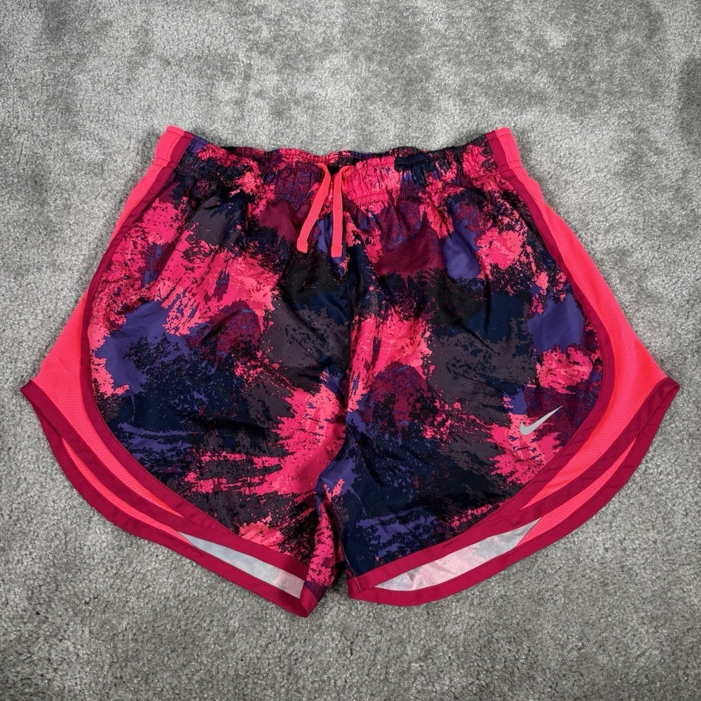 Nike Shorts Womens S Pink Abstract Print Dri Fit Lined Athletic Running Gym